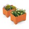 2 Pack Rectangular Planter Box With Drainage Gaps For Front Porch Garden Balcony